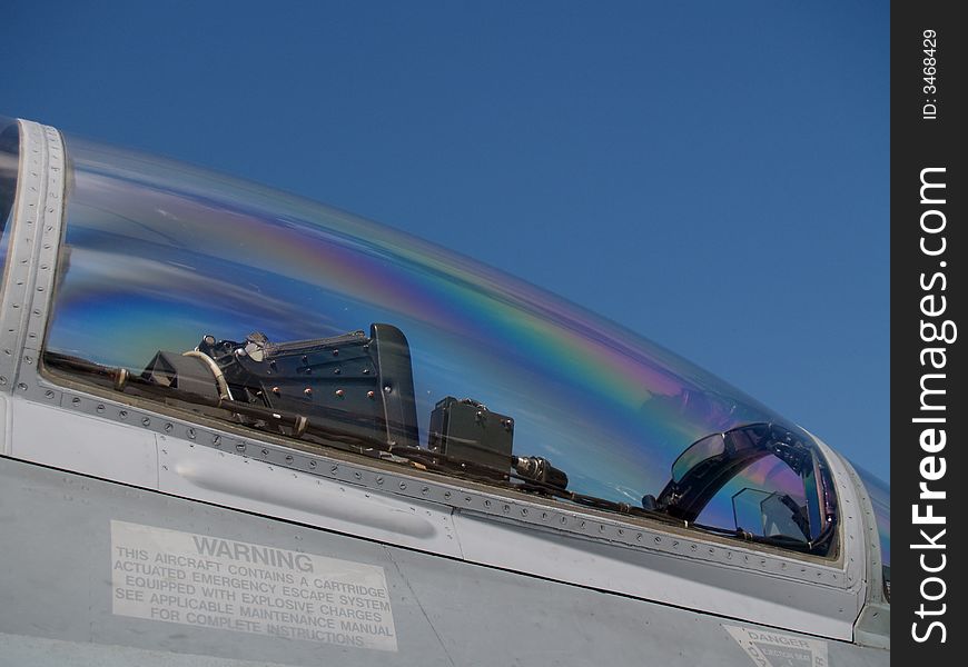 F18 canopy on blue sky