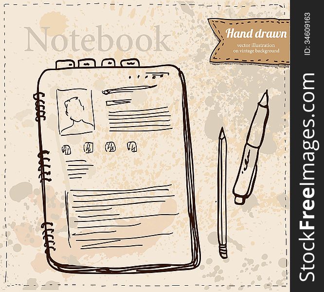 Blank Paper With Notebook Vector
