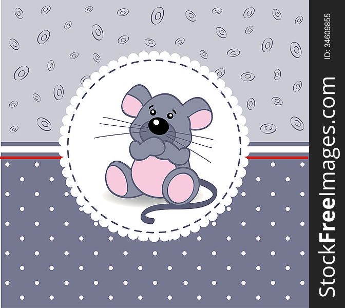 Little mouse baby - vector illustration