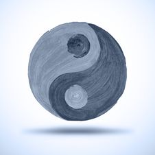 Taichi Yin And Yang. Watercolor Background. Grunge Stock Photography Taichi Yin And Yang. Watercolor Background. Grunge Stock Photography