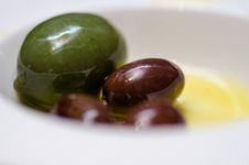 Kalamata And Green Olives Stock Image