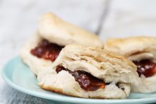 Scones With Strawberry Jam Royalty Free Stock Photography Scones With Strawberry Jam Royalty Free Stock Photography