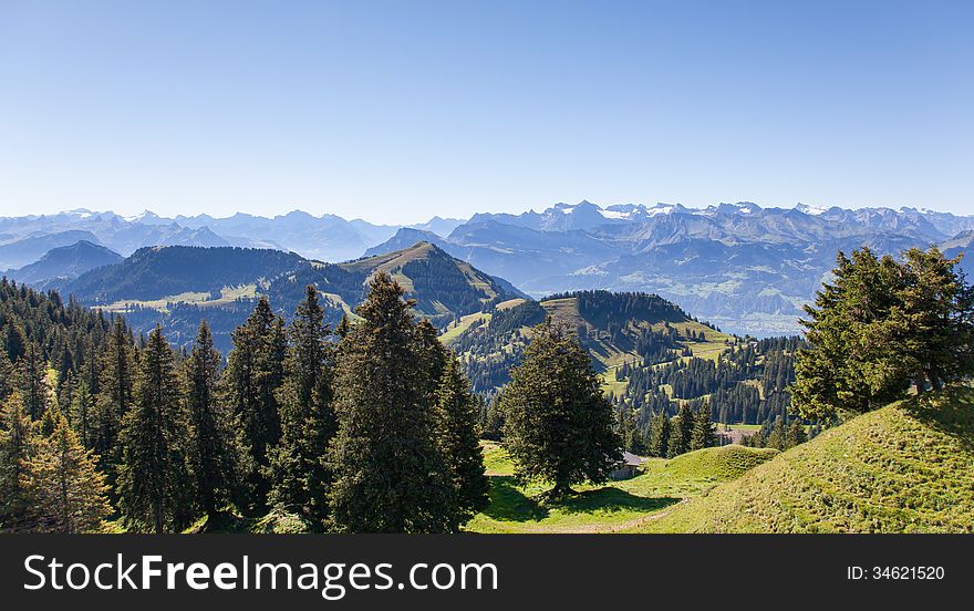 Mountain landscape. Mt. Rigi, Switzerland.