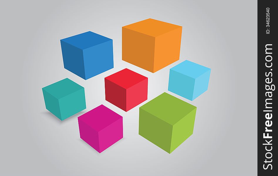 Background Of Colorful Cubes