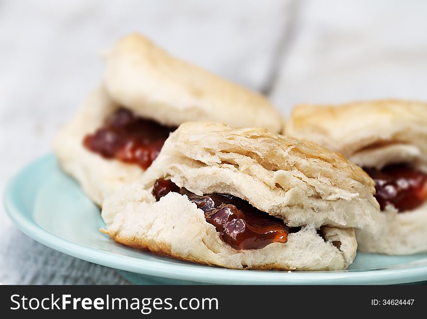 Scones With Strawberry Jam