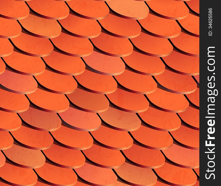 Seamless roof tiles. Vector background.
