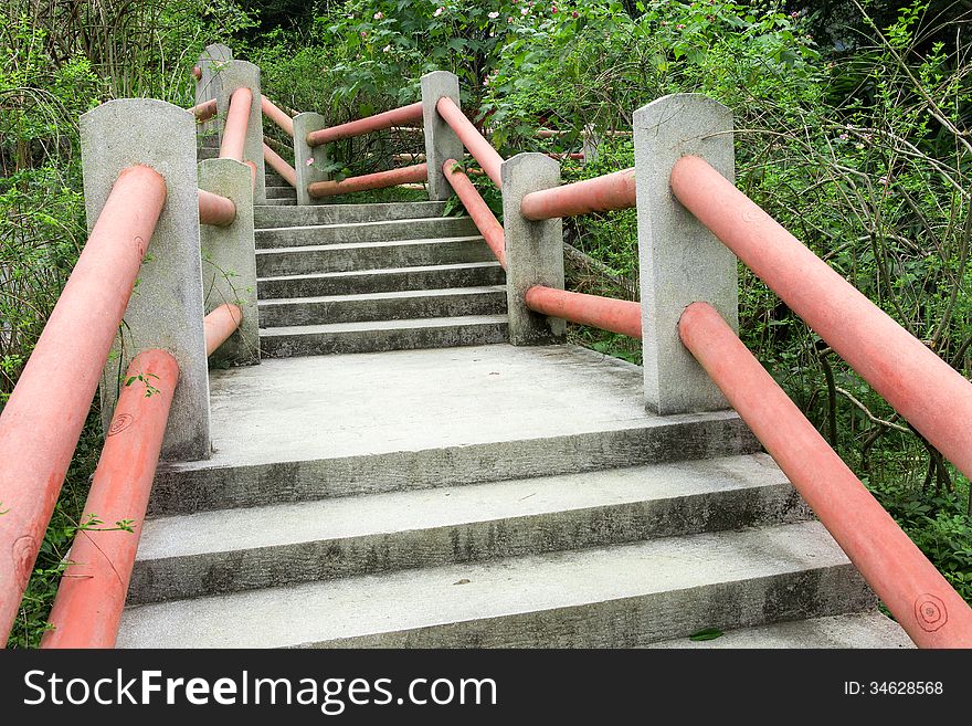Concrete stairway steps in park. Concrete stairway steps in park