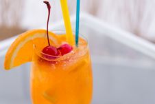 Orange Juice Wine Glass Stock Photography