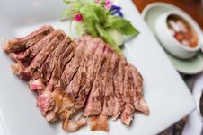 Beef Sliced Steak Grilled Stock Images