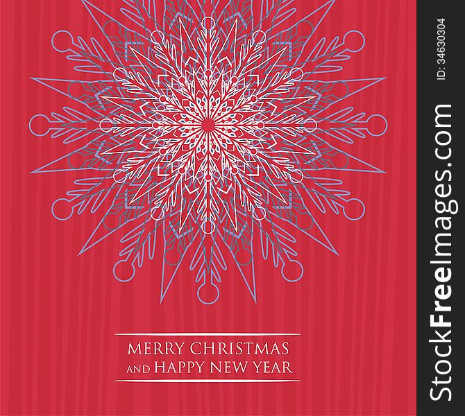 Christmas card background with decorative snowflake. Christmas card background with decorative snowflake