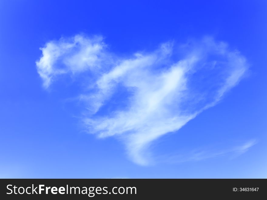 Bright of blue sky and Heart cloud. Bright of blue sky and Heart cloud