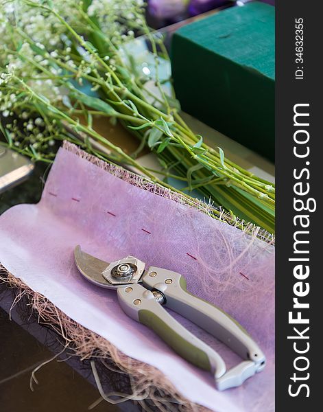 Floral scissors , use to decorate flowers by floristry