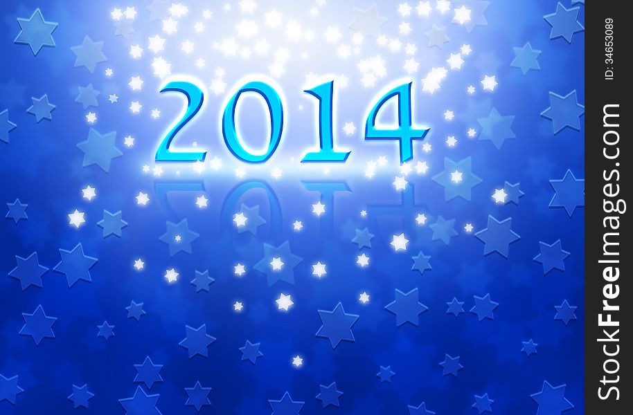 2014 New Year background with Magen David stars