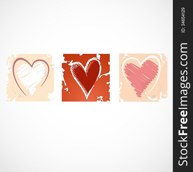 Grunge Heart Background. Vector Illustration. Eps 10.