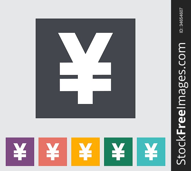 Yen flat icon. Vector illustration.