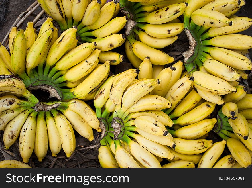 Fresh bananas at market place