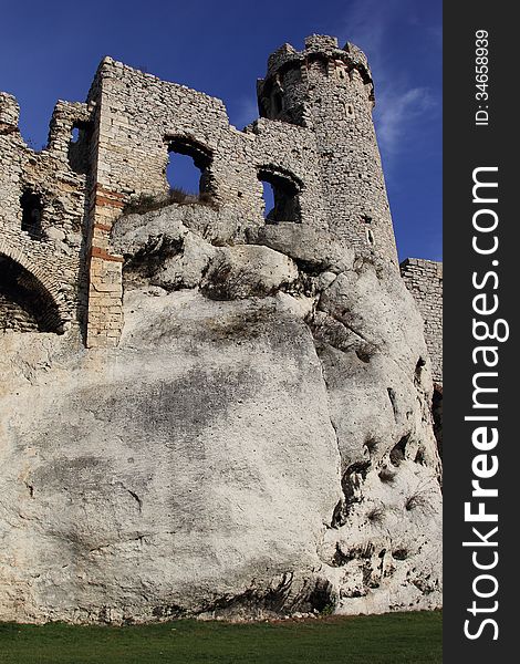 Castle ruins in Ogrodziencu poland