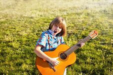 Boy Playing The Guitar Stock Image Boy Playing The Guitar Stock Image