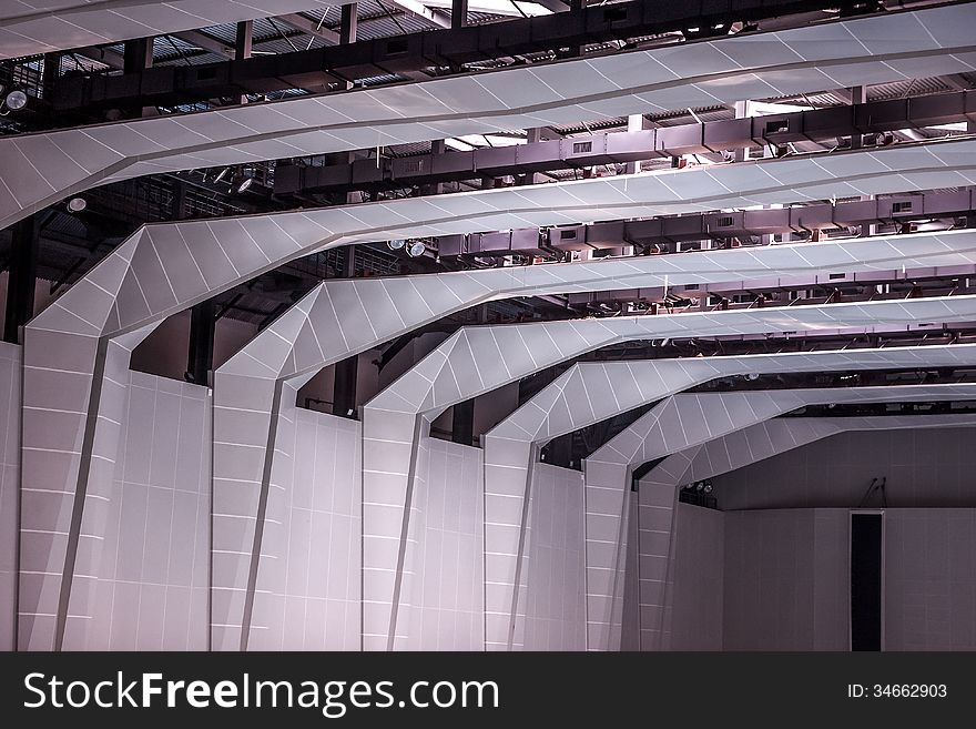 High ceiling and wall in the gymnasium. High ceiling and wall in the gymnasium