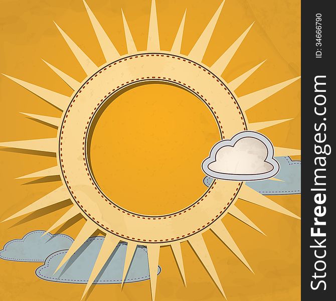 Summer Background With Sun. Vector Illustration. Eps 10. Summer Background With Sun. Vector Illustration. Eps 10.