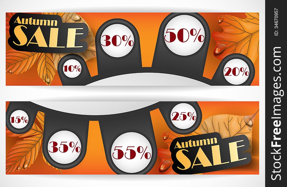 Autumn Sale. Business Flyer. Vector Illustration. Eps 10.