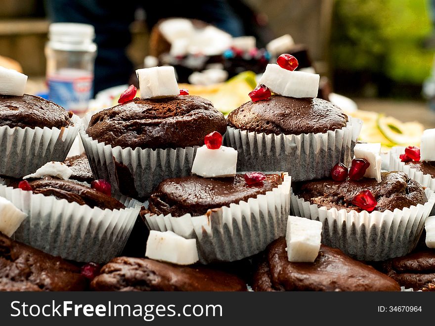 Muffins on the table.