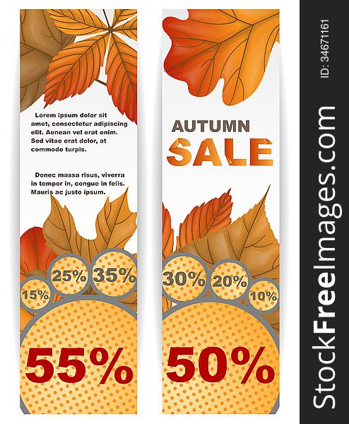 Autumn Sale. Business Flyer. Vector Illustration. Eps 10.