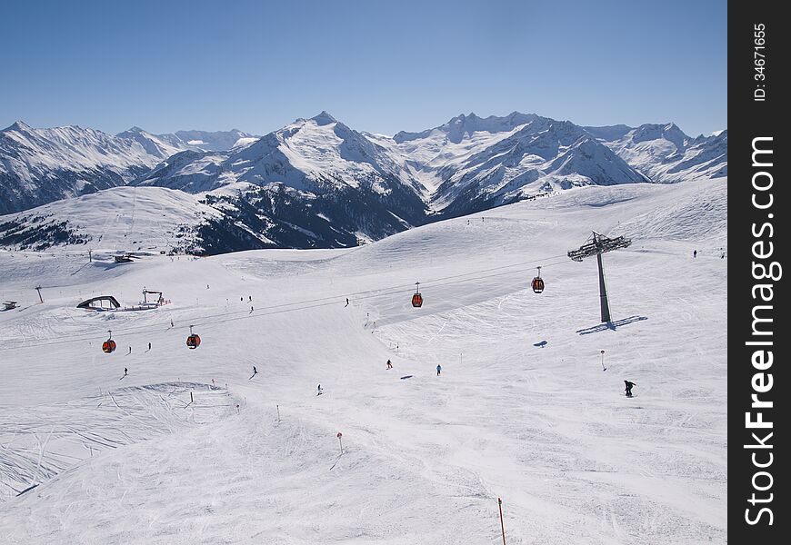 Wintersports in the snow on the alps at Koenigsleiten Austria. Wintersports in the snow on the alps at Koenigsleiten Austria