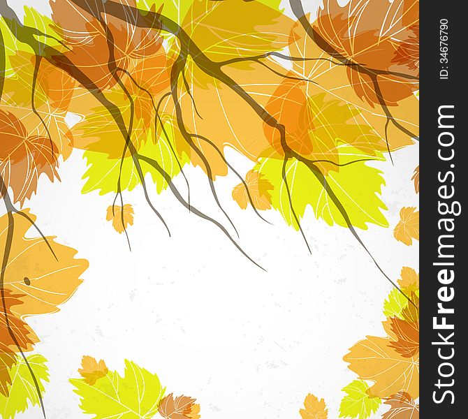 Autumn Background With Leaves. Vector Illustration. Eps 10. Autumn Background With Leaves. Vector Illustration. Eps 10.