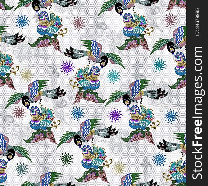 Beautiful seamless loving birds pattern. Beautiful seamless loving birds pattern