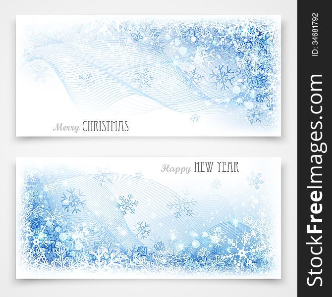 Christmas banners on a gray background