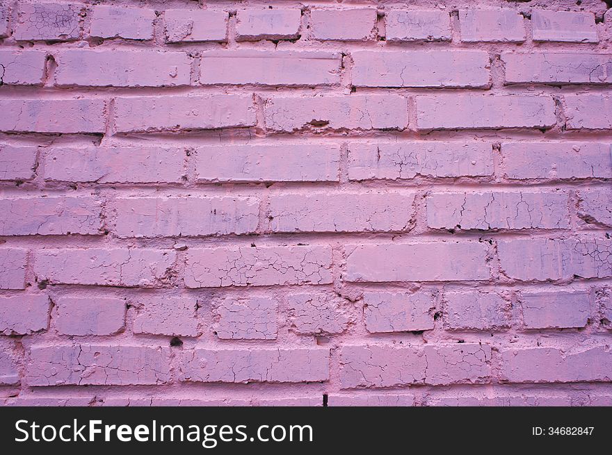 Background and texture of pink brick wall
