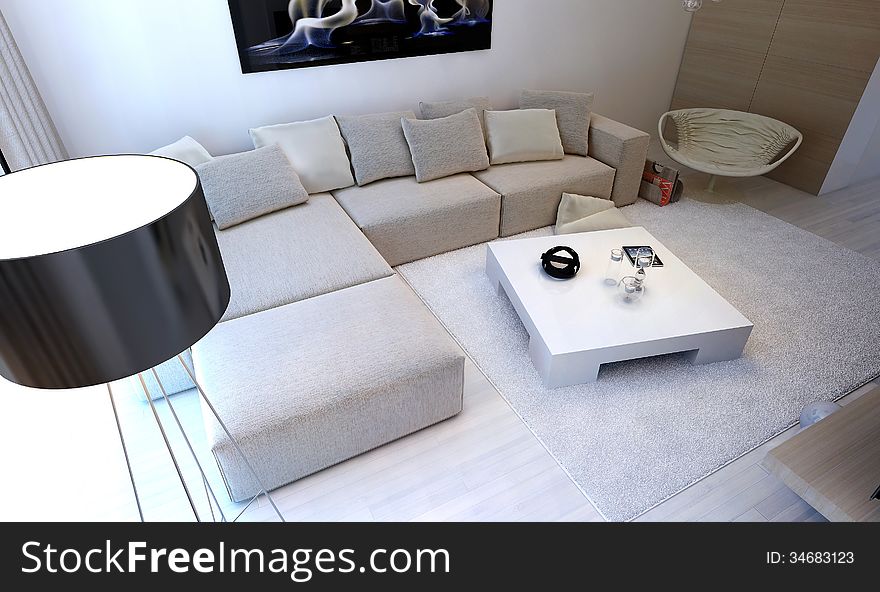 Modern interior living room