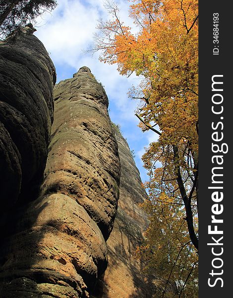 Adrspach and Teplice - Rock City in the autumn. Adrspach and Teplice - Rock City in the autumn
