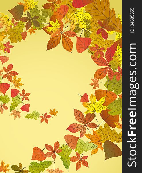Autumn Background With Leaves. Vector Illustration. Eps 10. Autumn Background With Leaves. Vector Illustration. Eps 10.