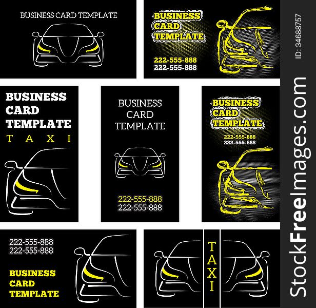 Vector business card template taxi car automobile