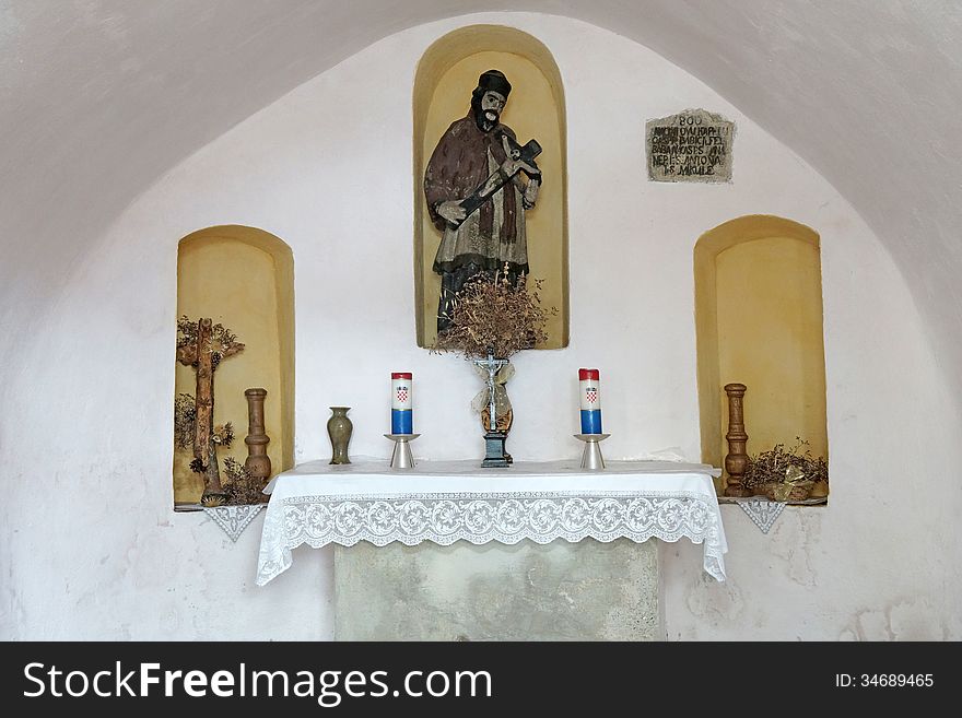 Interior of a small chapel in Croatia