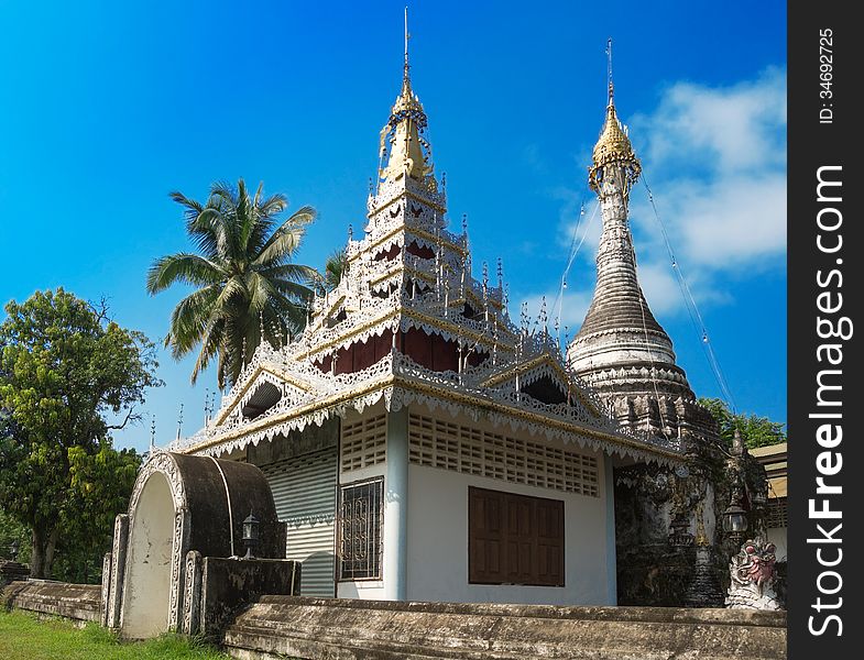 Old silver temple in Thailand