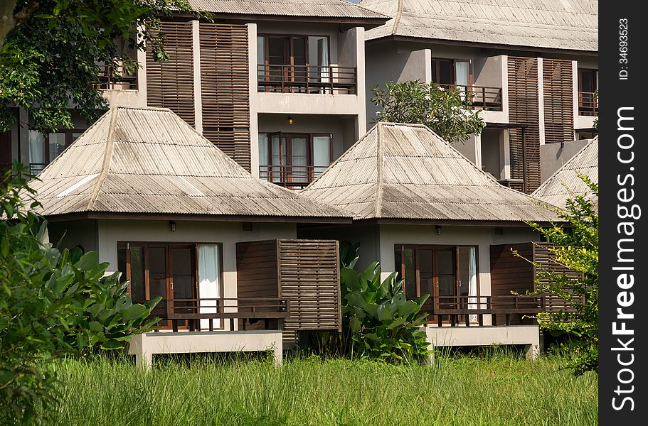 Small houses in a hotel in Pai, Thailand