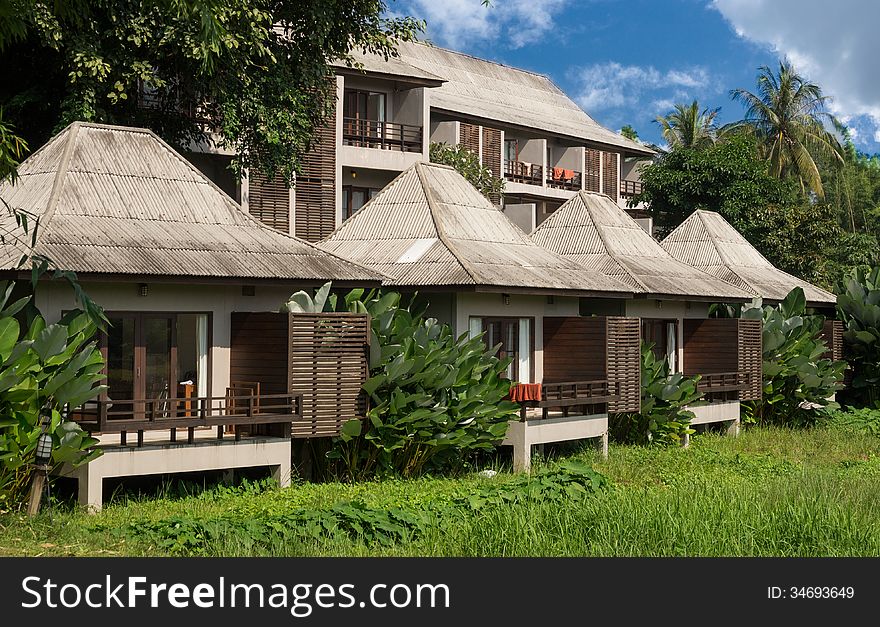 Small houses in a hotel in Pai, Thailand