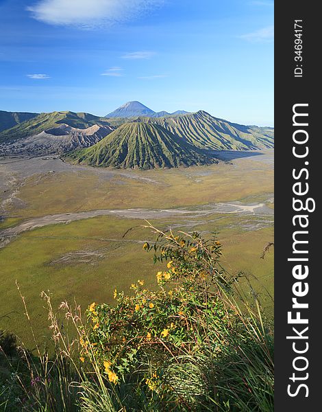 Bromo Volcano Mountain in Tengger Semeru National Park, East Java, Indonesia