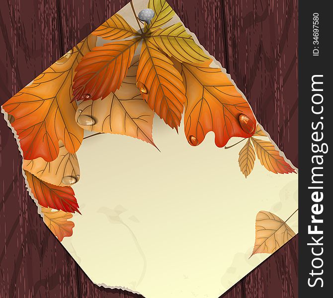Autumn Background With Leaves. Vector Illustration. Eps 10.