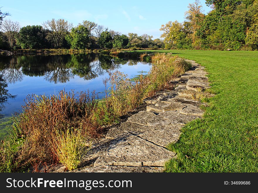 Autumn landscape on the lake. Autumn landscape on the lake