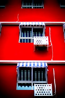 Bright Red Building Front Royalty Free Stock Photos Bright Red Building Front Royalty Free Stock Photos