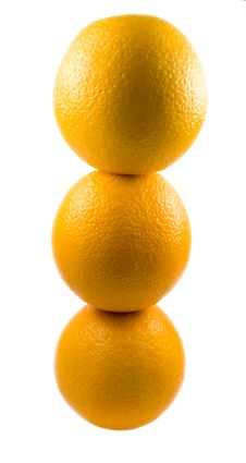 Three Oranges Isolated Royalty Free Stock Image Three Oranges Isolated Royalty Free Stock Image
