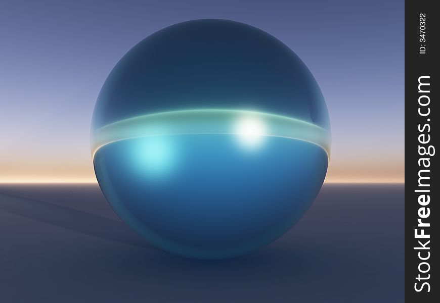 Big Blue Pearl Sphere