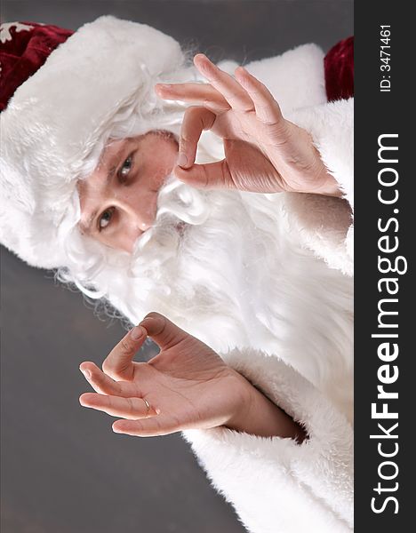 Santa Claus showing symbol OK. Santa Claus showing symbol OK