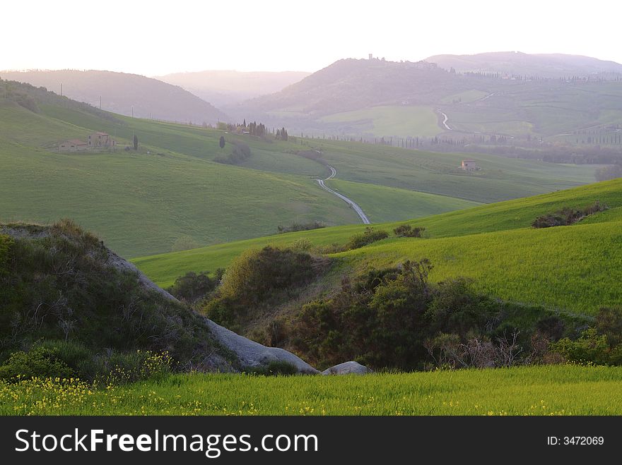 Country landscape of tuscany valley. Country landscape of tuscany valley