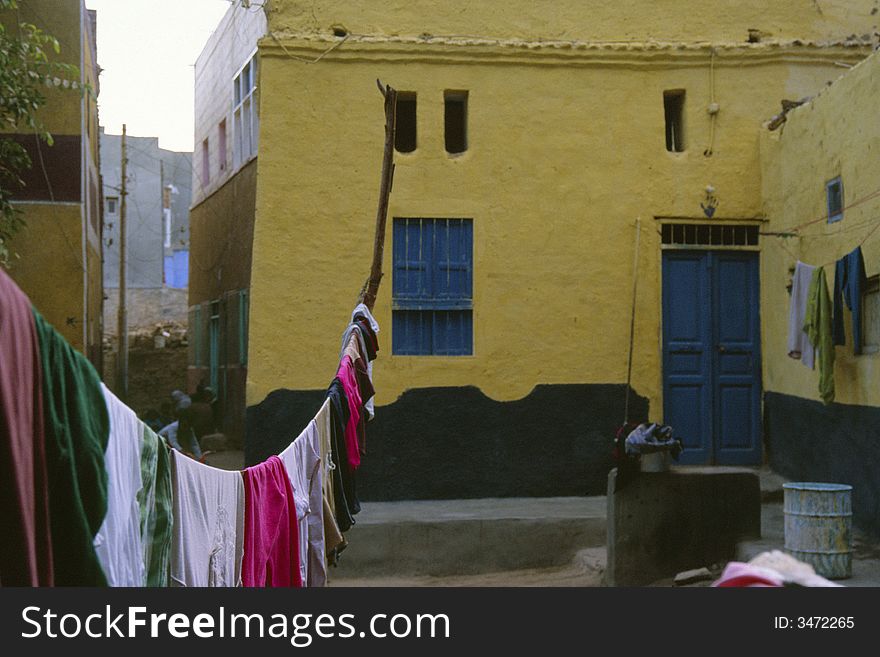 Clothes out of nubian house