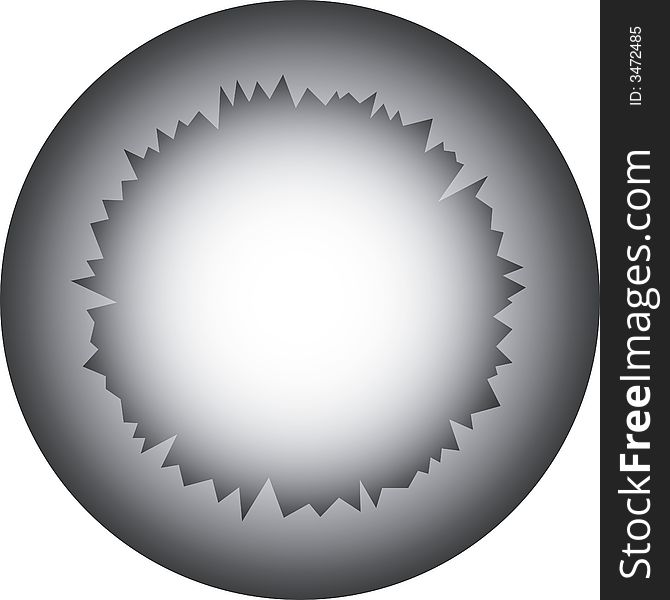 Round grey gradient frame with a jagged gradient frame inside for filling with text. Available as Illustrator-file. Round grey gradient frame with a jagged gradient frame inside for filling with text. Available as Illustrator-file